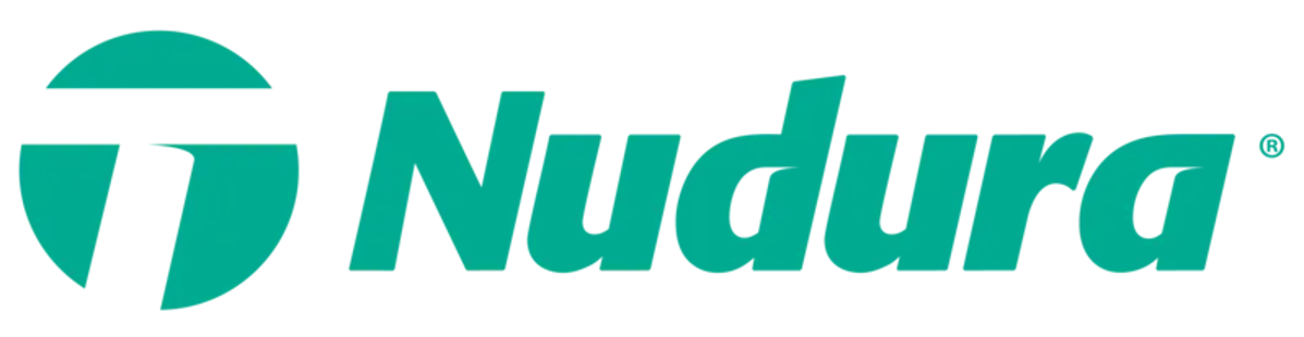Un logo bleu et blanc pour nudura sur fond blanc.