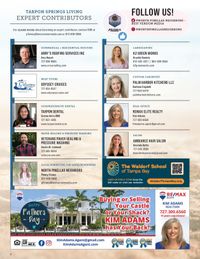 Tapton Springs Living expo contributors flyer with sponsor logos and headshots on a white background