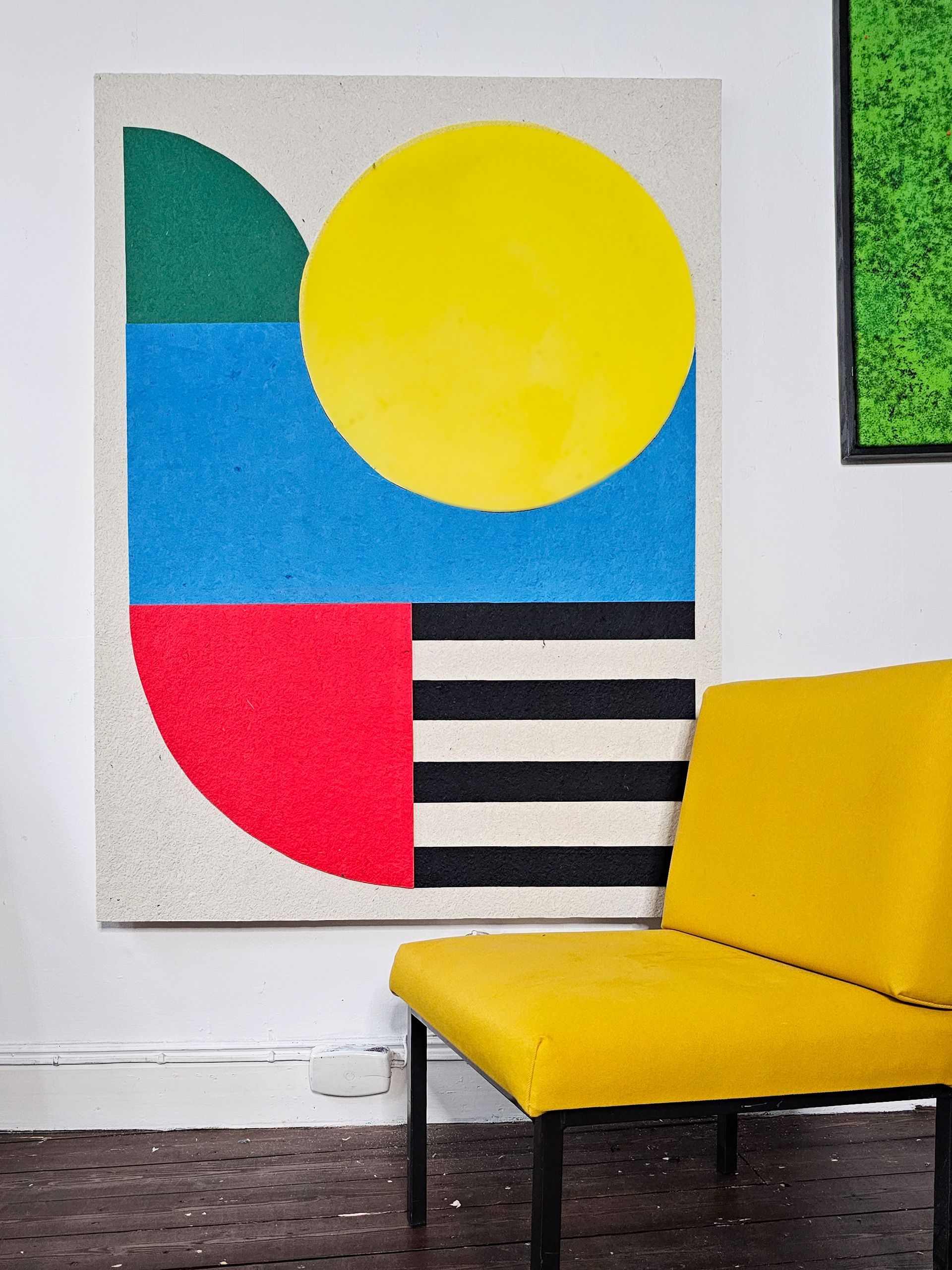 wall art panel made from recycled textile waste and plant-based glue