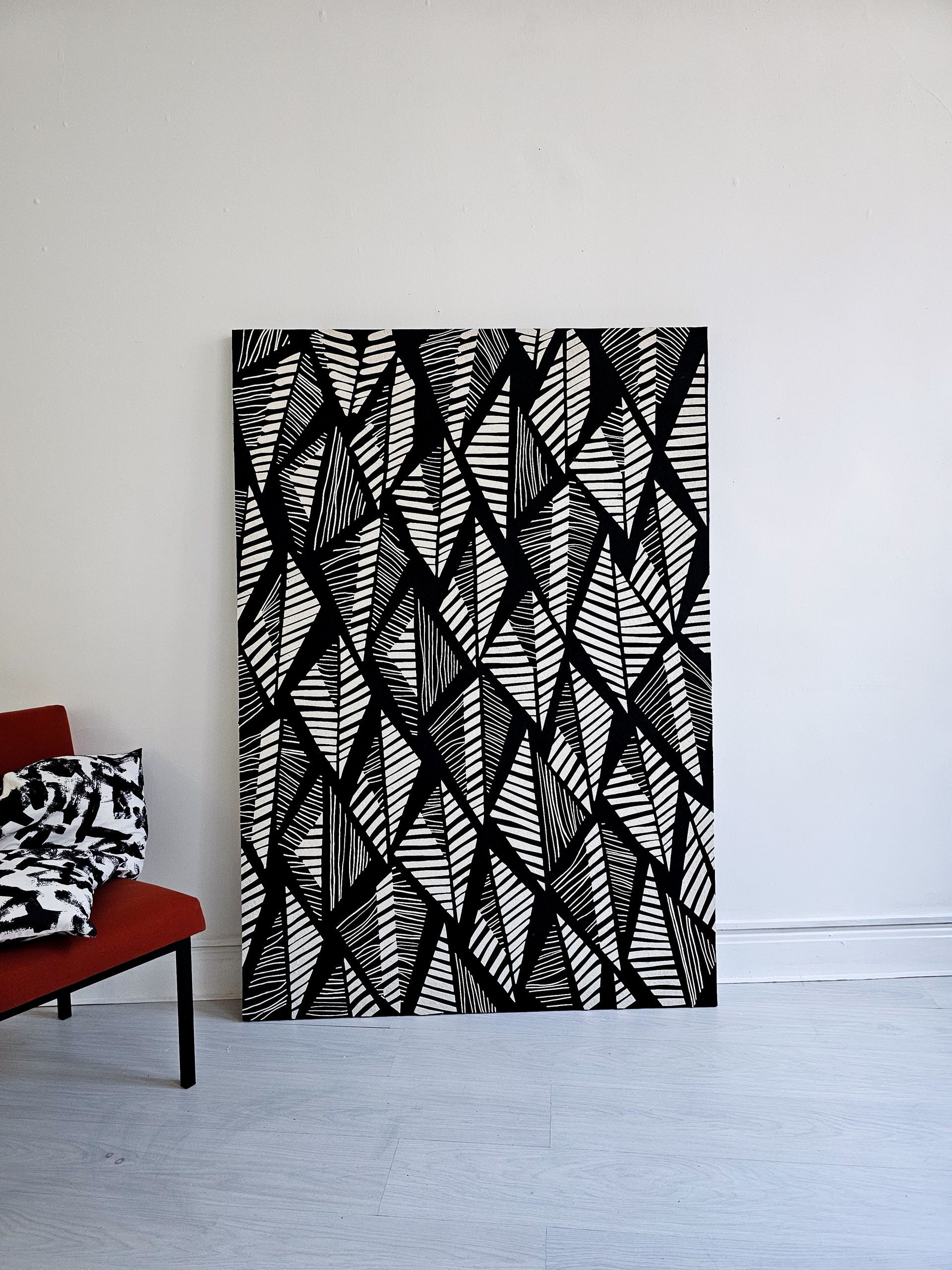 Sustainable artwork made from repurposed textile waste