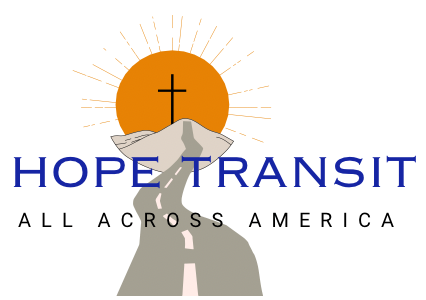 A logo for hope transit all across america