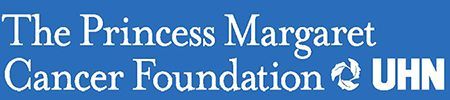 The Princess Margaret Cancer Foundation and UHN logo on a blue background.