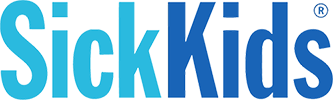 SickKids logo in blue and teal.