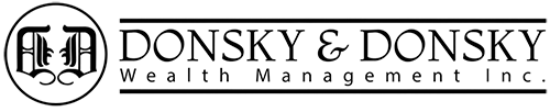 Logo of Donsky & Donsky Wealth Management Inc. with an emblem of two intertwined "D" letters.