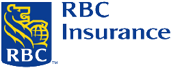 RBC Insurance logo: Blue box with a gold bear holding a globe; "RBC Insurance" in blue text.