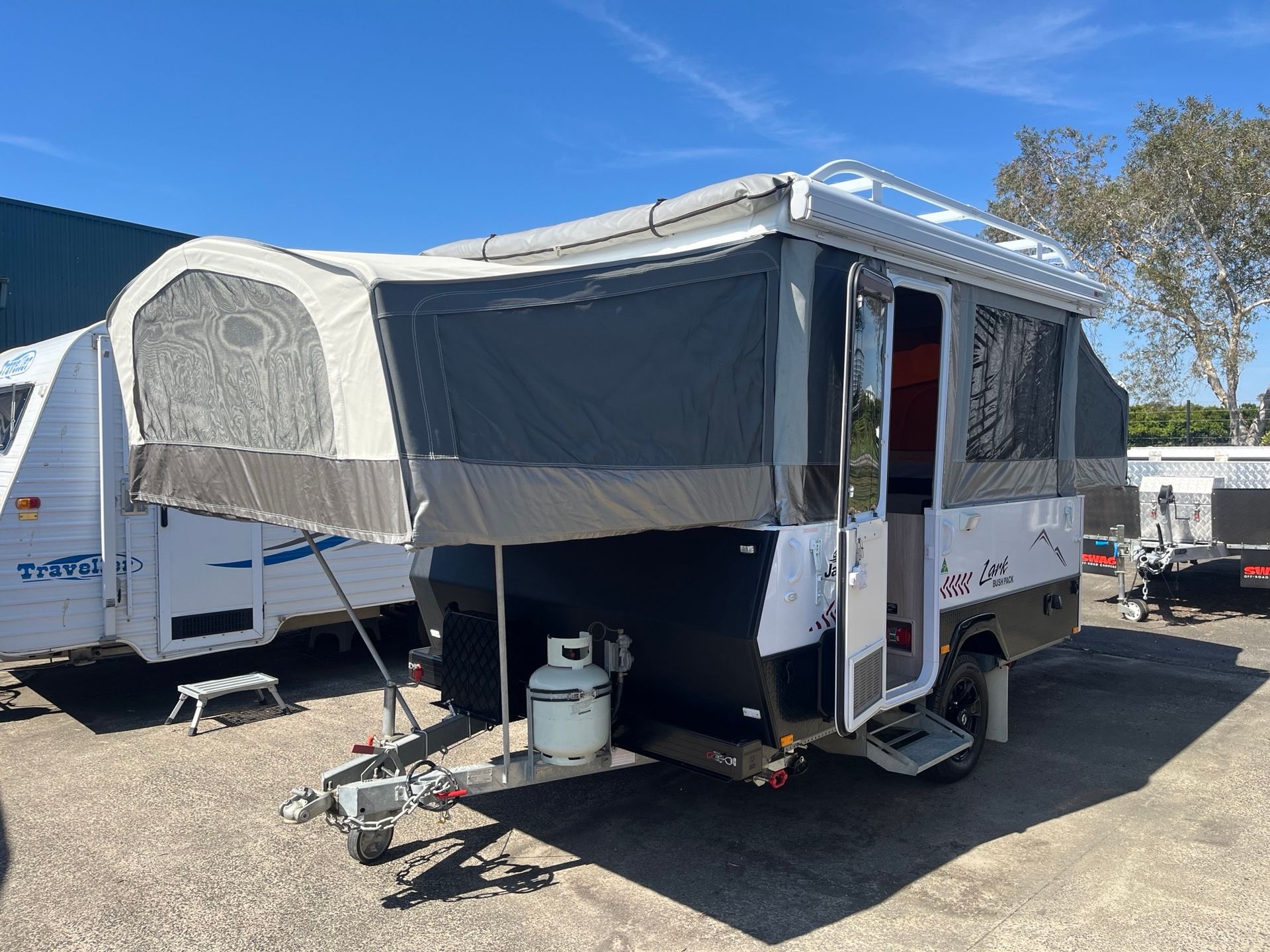 A Used Camper On Display In A Sales Yard - Perkins Caravans Ballina
