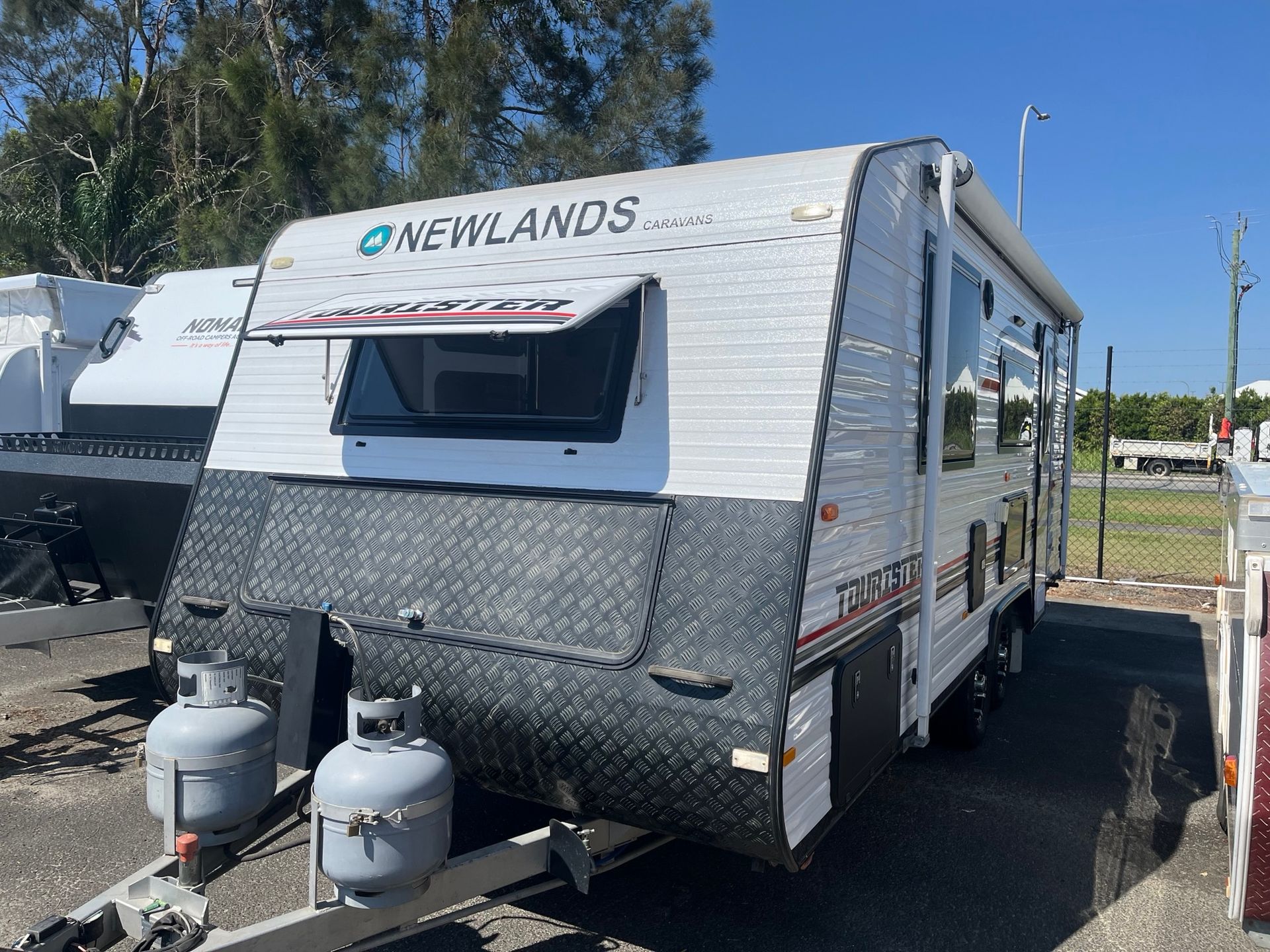 A Used Caravan On Display In A Sales Yard - Perkins Caravans Ballina