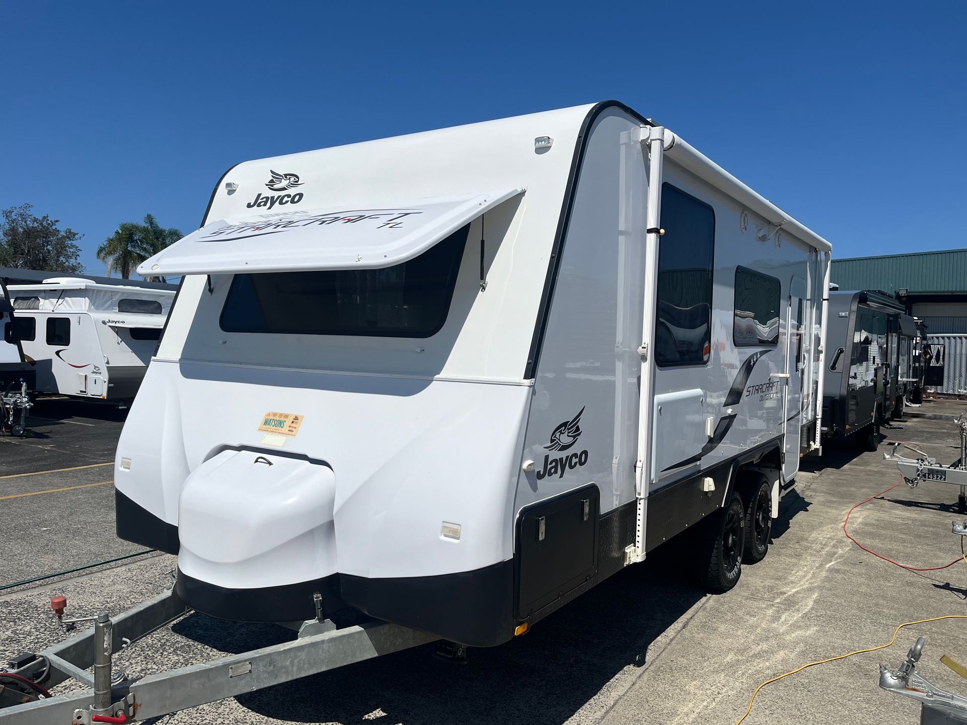 A Used Caravan On Display In A Sales Yard - Perkins Caravans Ballina