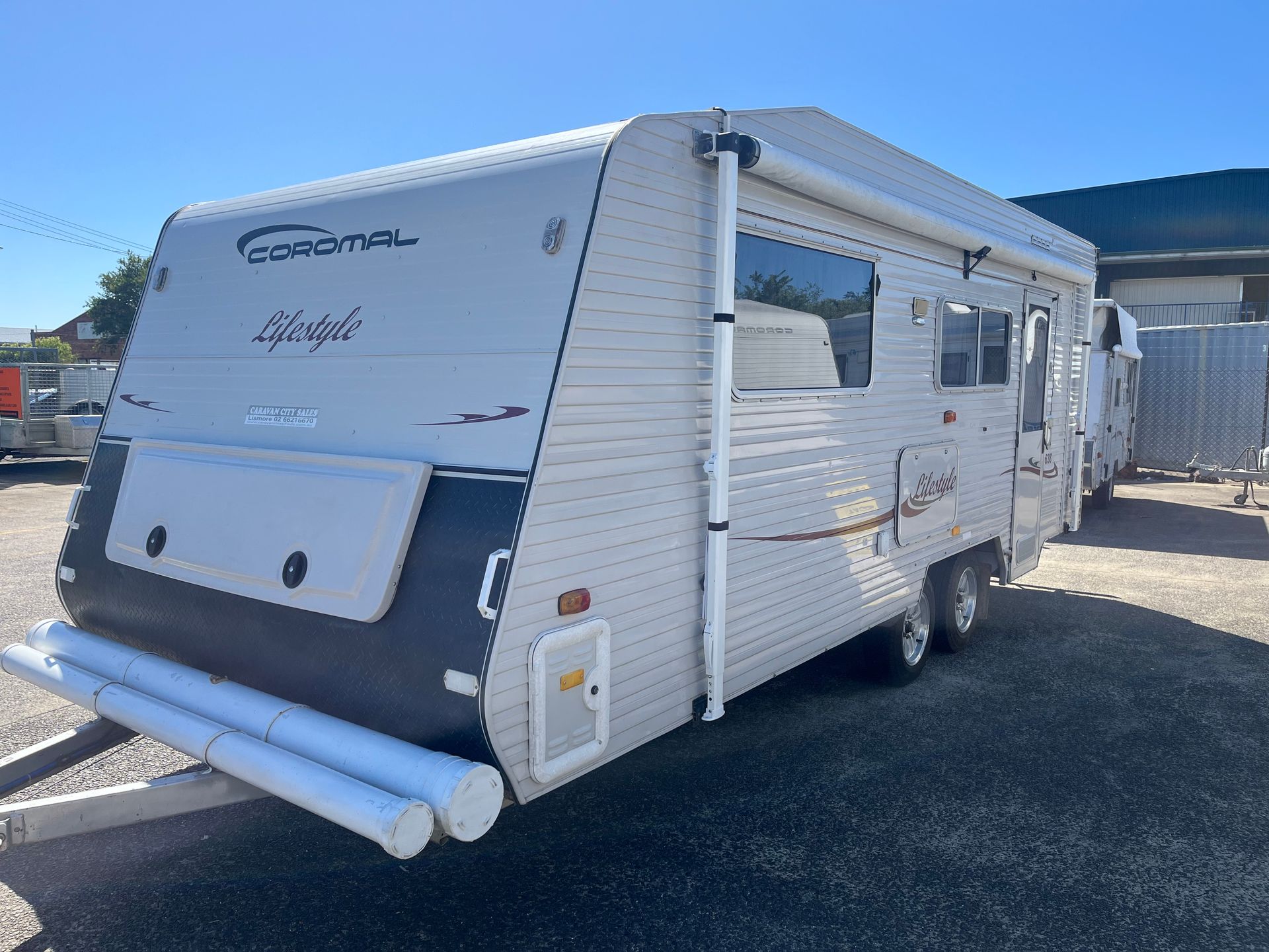A Used Caravan On Display In A Yard  -  Perkins Caravans Ballina