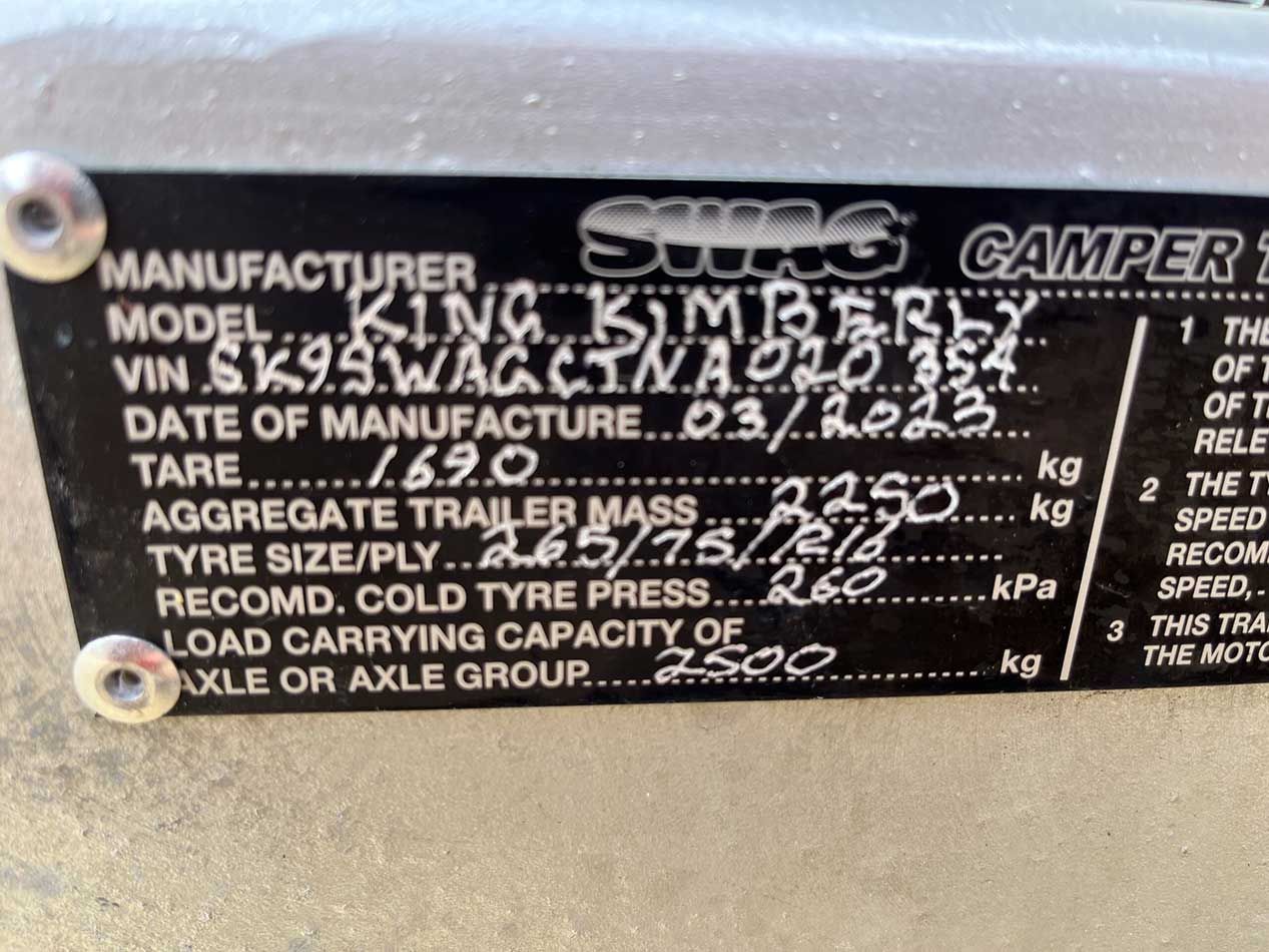 A Tag That Says Camper 1 On It — Perkins Caravans in Ballina, NSW