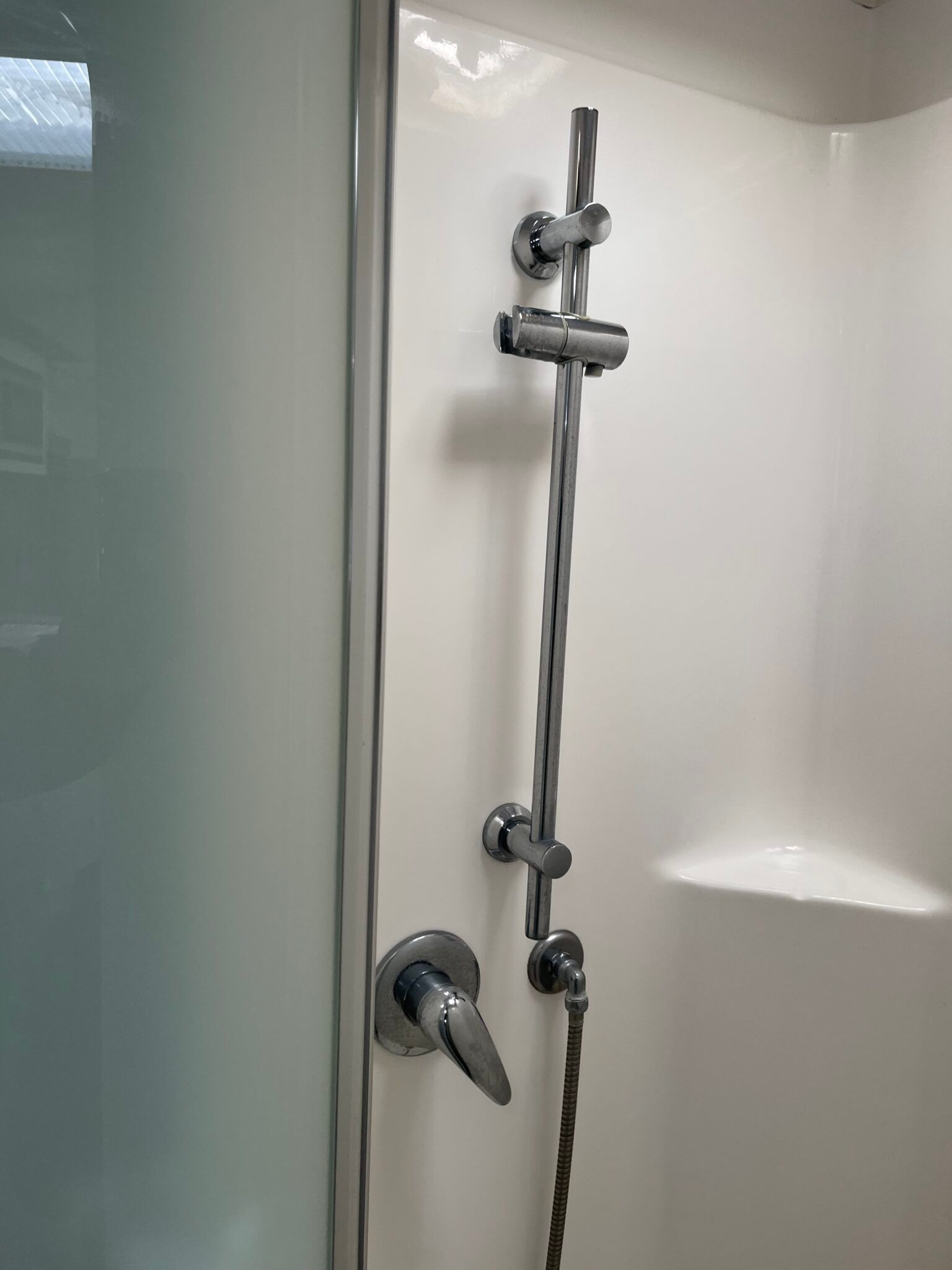 A Close Up Of A Shower Head In A Bathroom — Perkins Caravans in Ballina, NSW