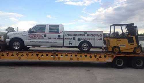 Truck and Forklift on Flatbed - Rigging Contractor in Tampa, FL