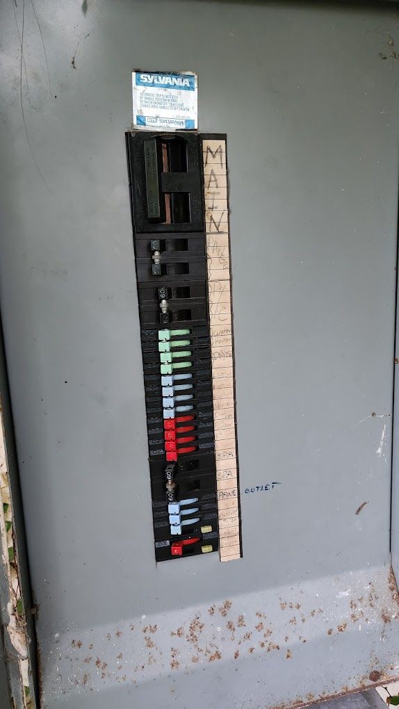 A close up of a electrical panel on a wall.