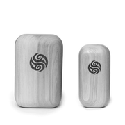 Black and white image of Block Buddy and Block Baby tools used in block therapy for pain relief and fascial release