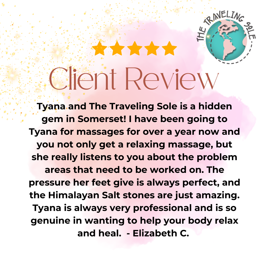 Client review for massage services at The Traveling Sole
