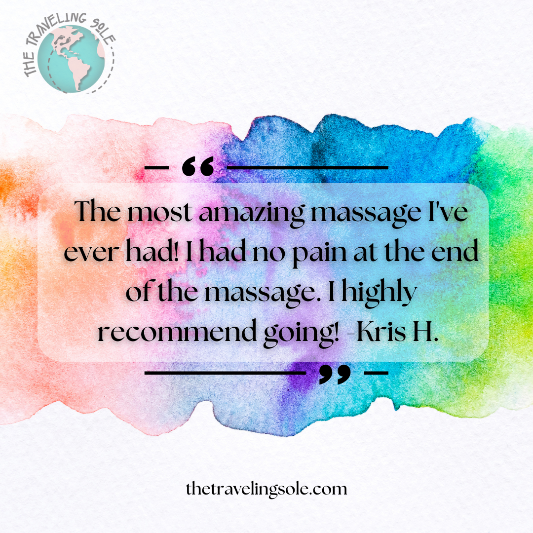 Client review for massage services at The Traveling Sole
