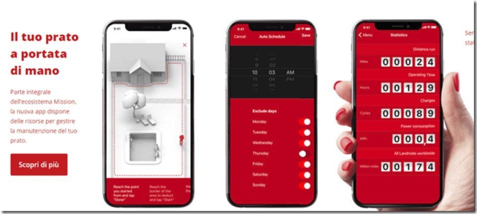 App per robot tosaerba