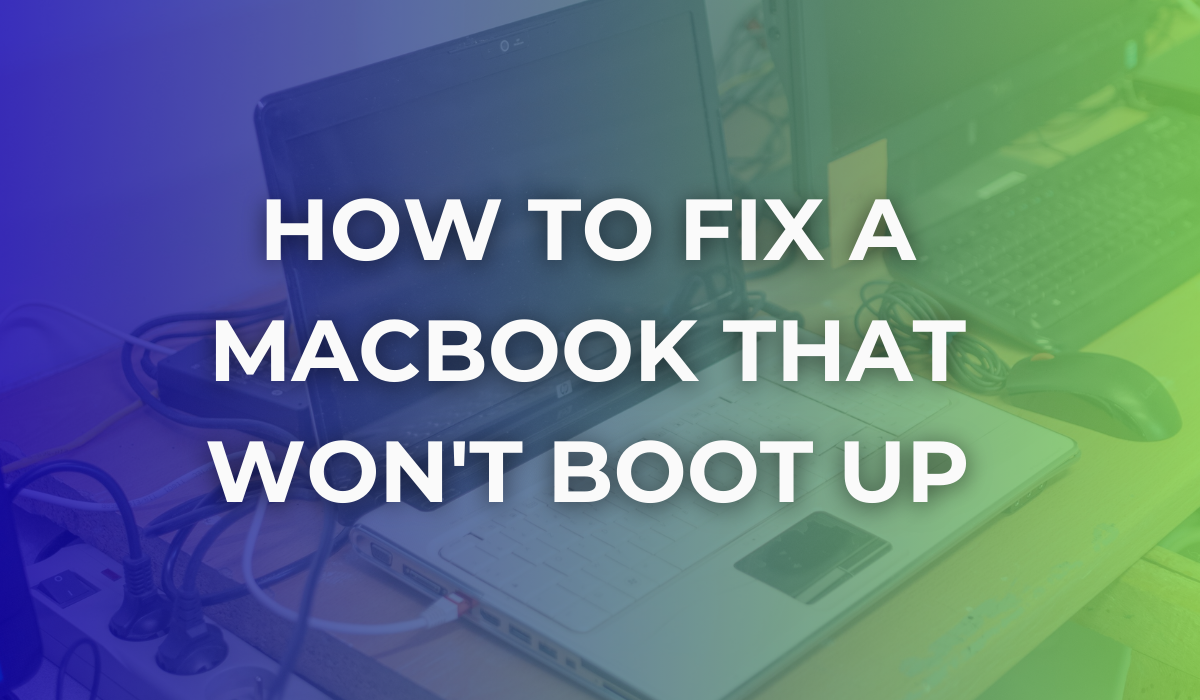 Visual guide illustrating methods to resolve a MacBook boot issue, featuring troubleshooting steps 