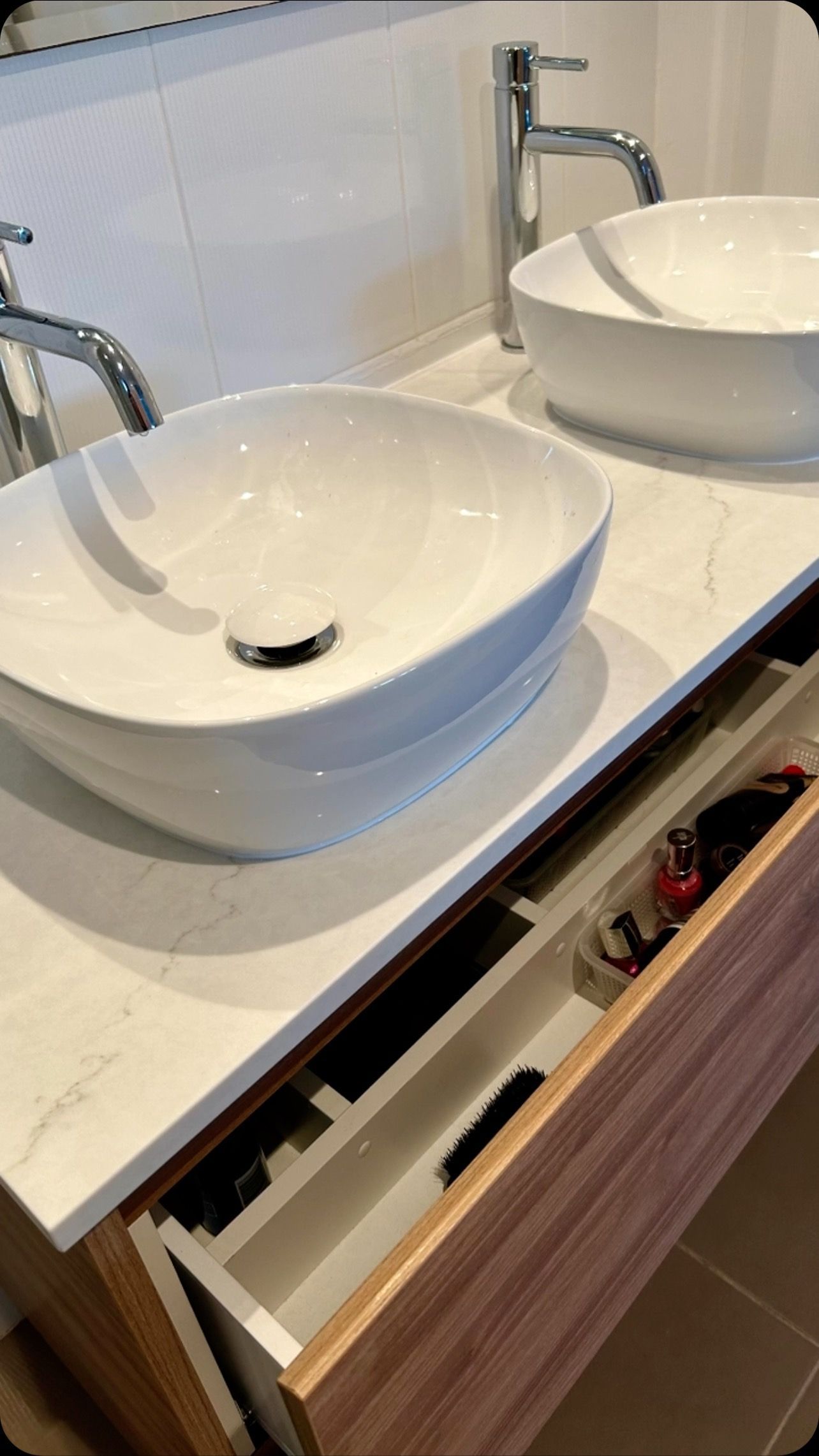 A Bathroom and a Drawer Open — Stephen Veigel Kitchens In Gosford, NSW