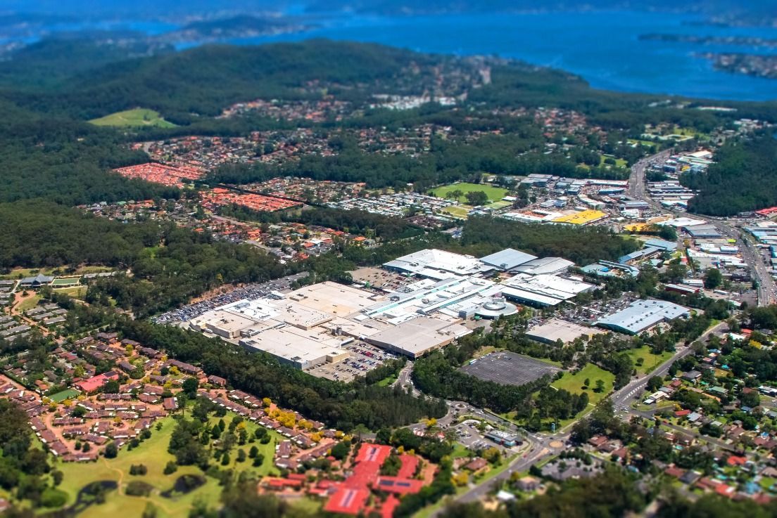 An Aerial View of a City Surrounded by Mountains and Trees — Stephen Veigel Kitchens In Gosford, NSW