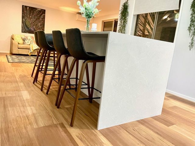 A Kitchen With White Cabinets and a White Refrigerator  — Stephen Veigel Kitchens In Gosford, NSW