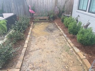 Pink Flamingo Statue in the Backyard