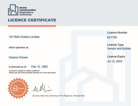 HCRA Licence Certificate
