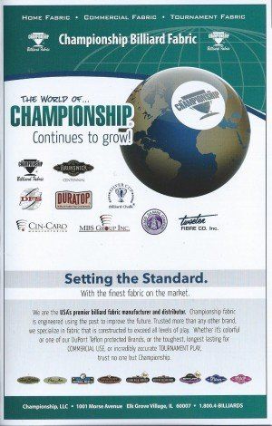 Championship Chart — Salem, OR — The Cue Ball