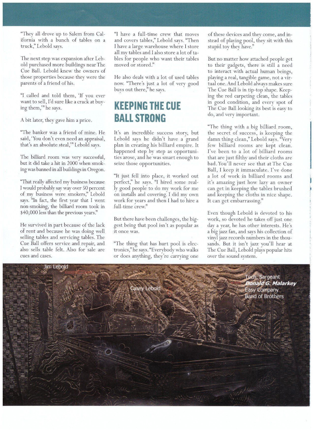 BCA Magazine Page 3 — Salem, OR — The Cue Ball