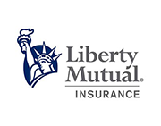 Liberty Mutual Insurance logo with blue Statue of Liberty icon and gray text
