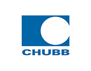 Chubb logo: blue square with white circle and CHUBB text