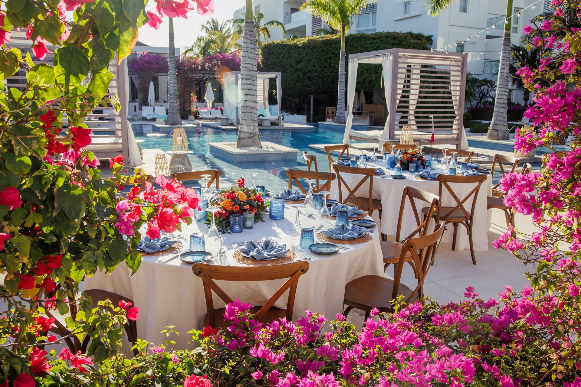 Poolside event space at Wymara Resort an+ Villas Turks and Caicos