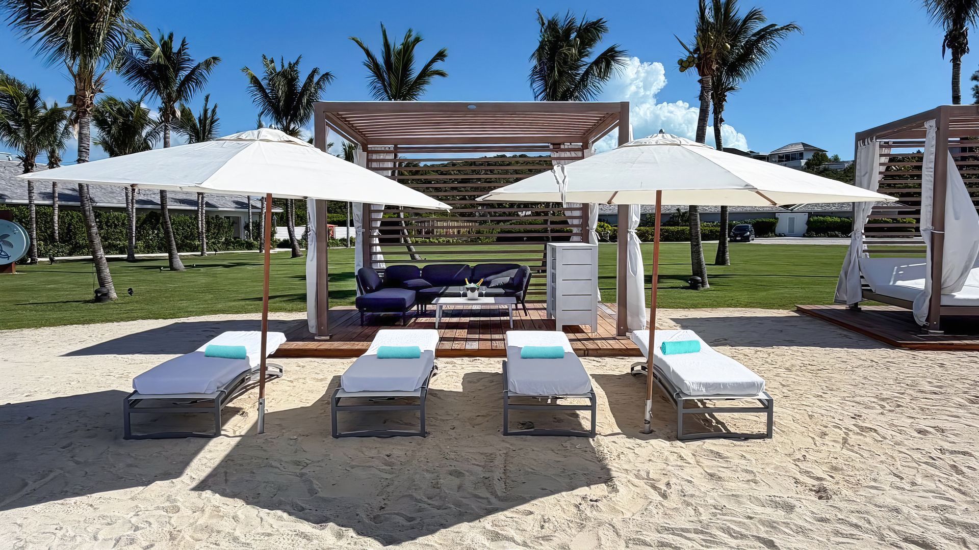 Announcing our new Sunset Cove Beach Cabanas nestled right along the shoreline.