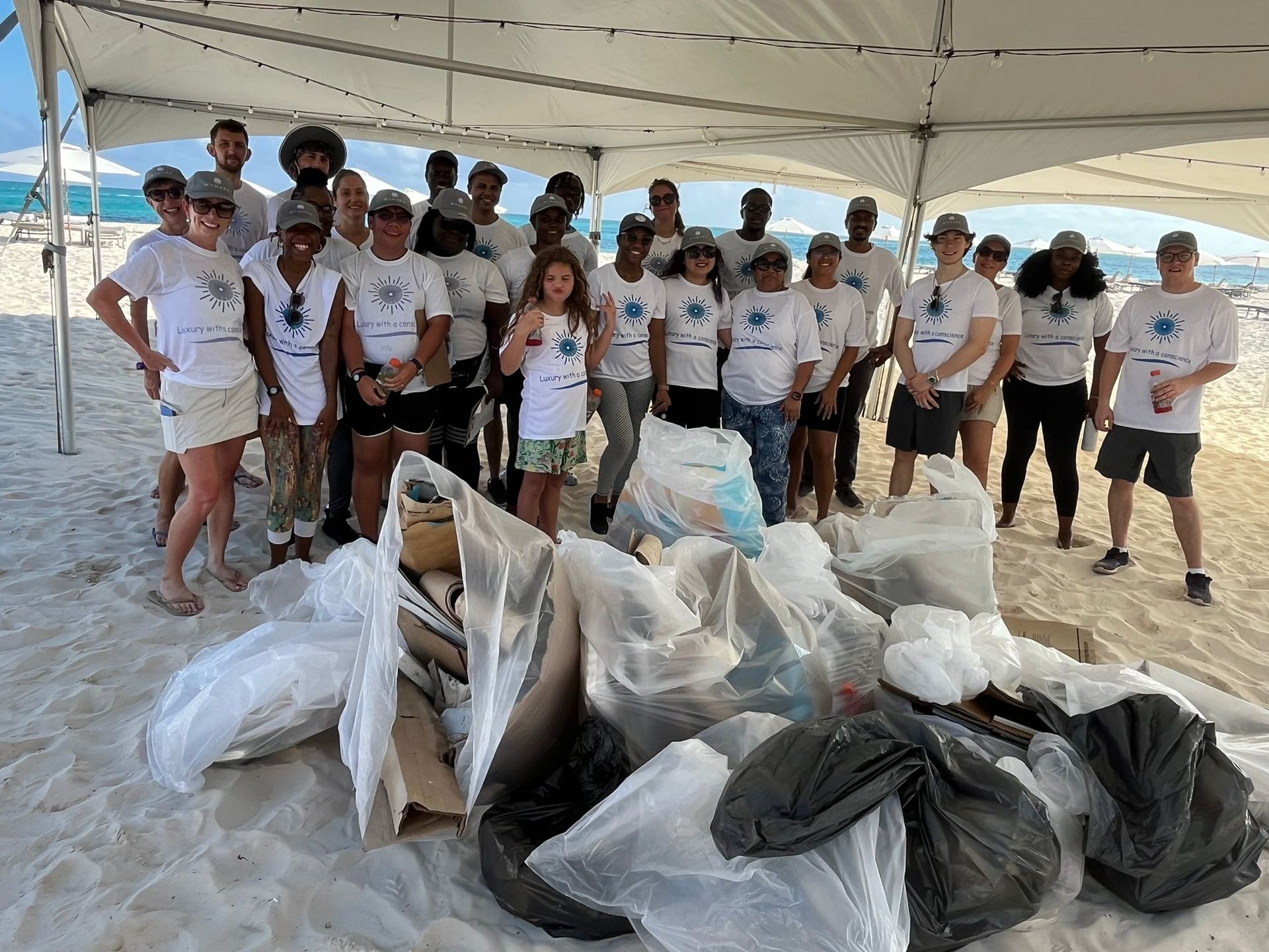 Beach Clean up project at Grace Bay