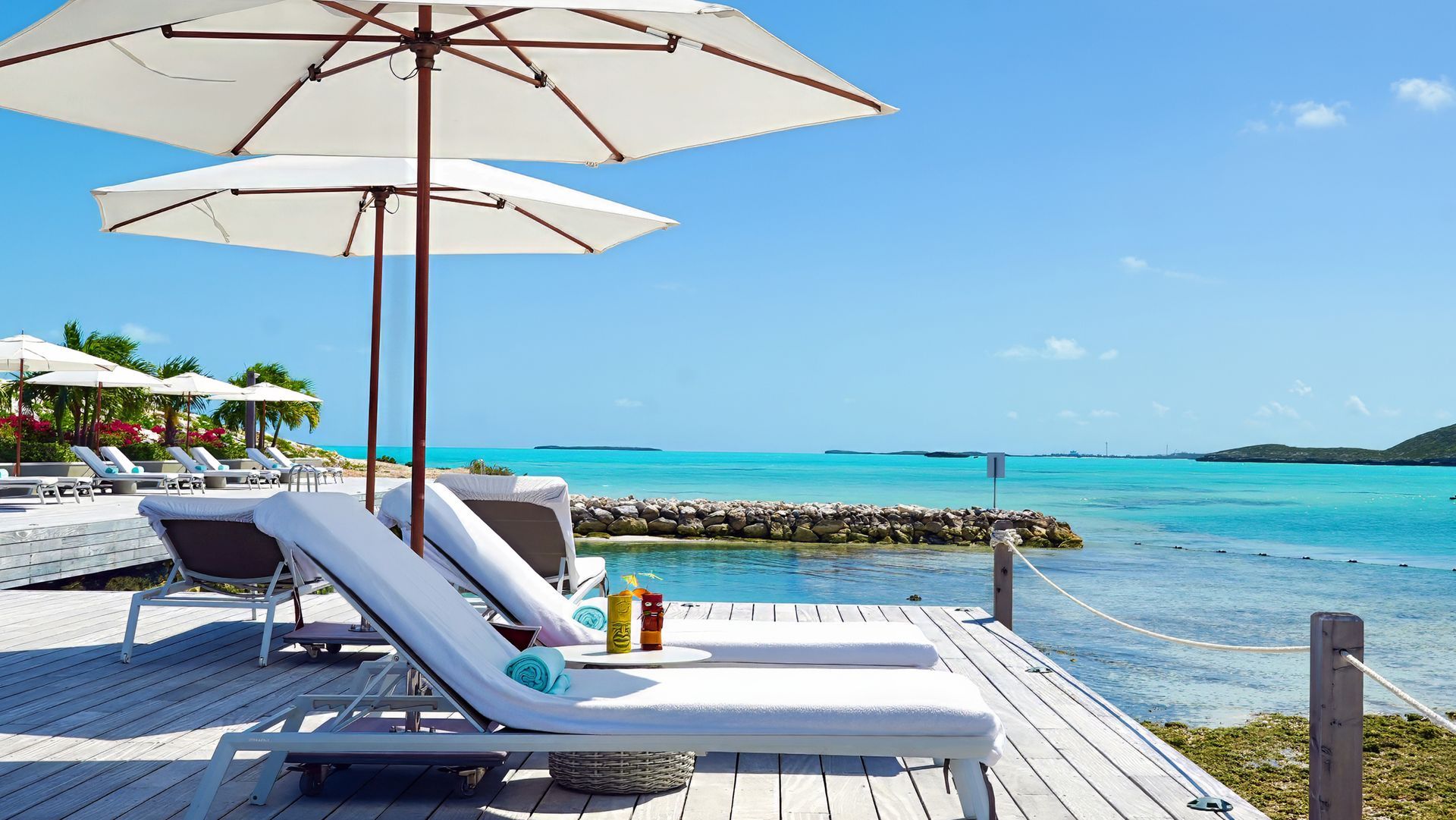 A table with plates of food and wine glasses on it