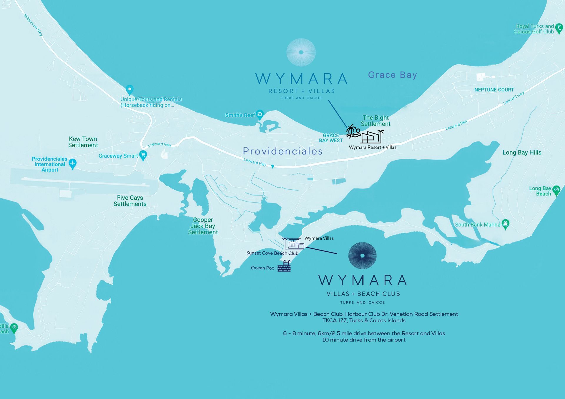 Map of Wymara Resort + Villas, Turks and Caicos