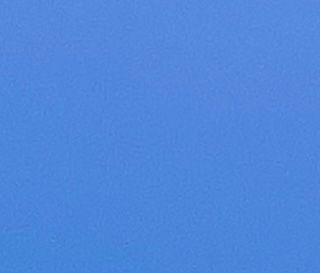 Solid blue background.