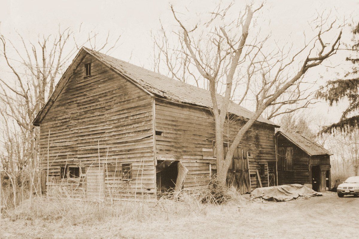 Original photo of the first barn restored by Heritage Restorations. New Jersey, 1997