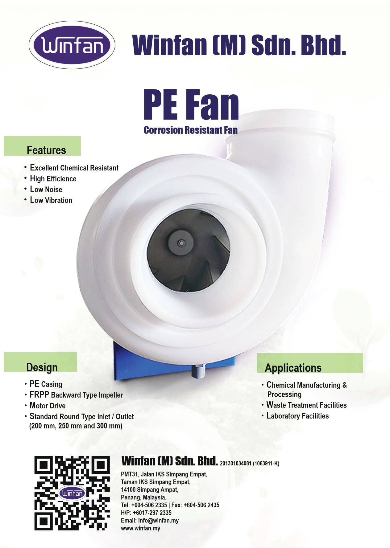 WFM PE Fan catalog, Winfan (M) Sdn Bhd