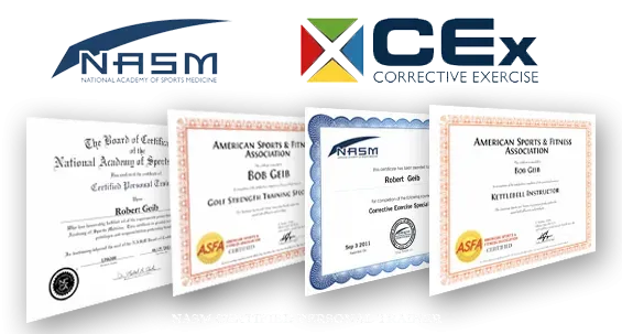 A group of xcex corrective exercise certificates