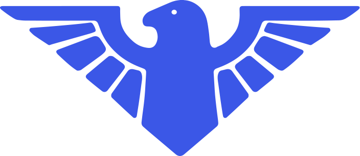 Blue eagle emblem with outstretched wings.