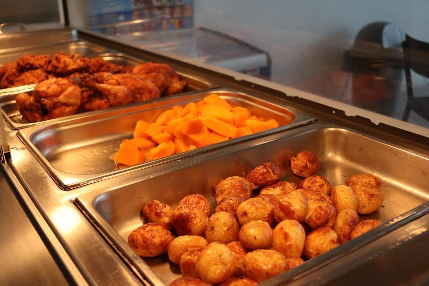 A Buffet Line With a Variety of Food Including Potatoes and Carrots — Carpenter Carvery in Wendouree, VIC