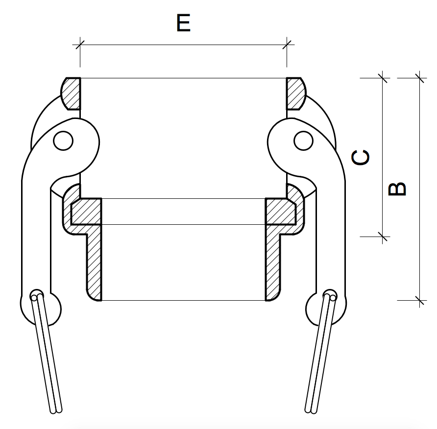 Um desenho em preto e branco de um flange com medidas em um fundo branco.