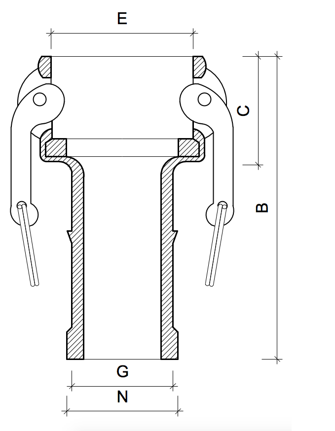 Um desenho em preto e branco de um flange com medidas em um fundo branco.