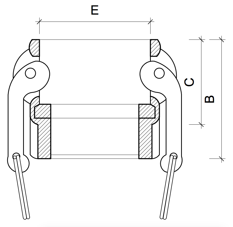 Um desenho em preto e branco de um flange com medidas em um fundo branco.