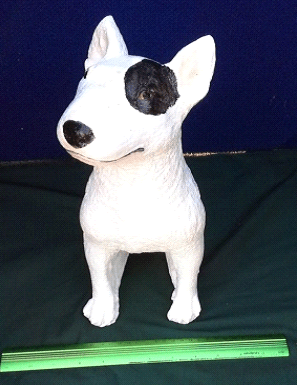 dog used as a garden decoration item