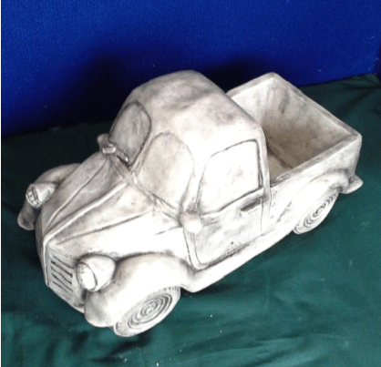 View of a truck as garden ornament