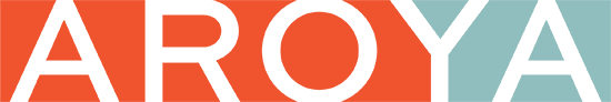 Aroya logo white - header, go to homepage