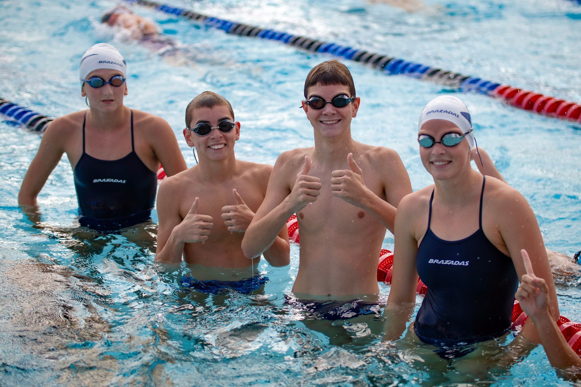 B-Town Brazadas Swim Club athlete swimming in the pool at East Side Aquatics Center in Bakersfield, CA