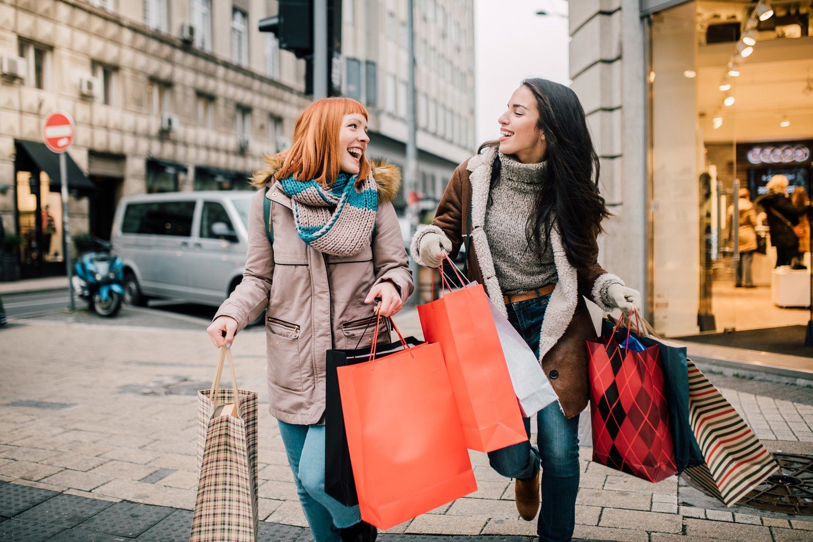 Girls Carrying Shopping Bags — Corvallis, OR — Timberhill Shopping Center